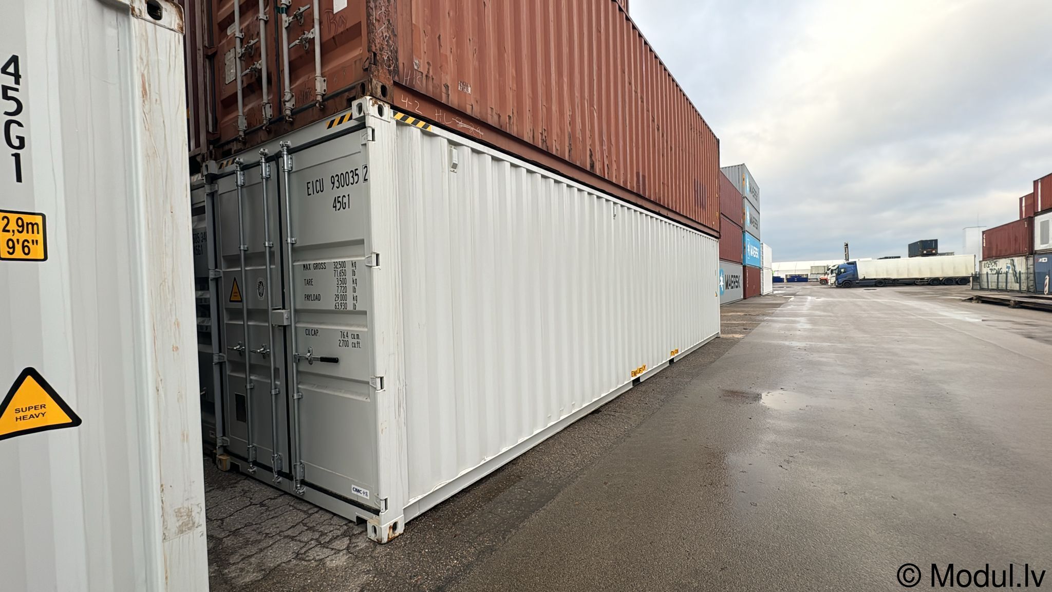 40’ HC jūras konteiners (Oneway, balts)